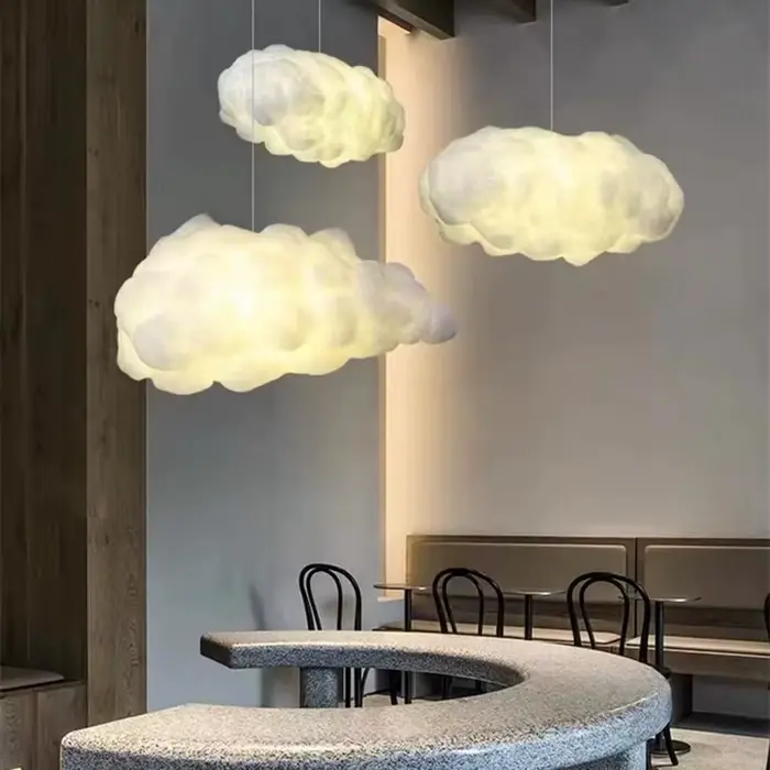 Plafonnier LED blanc au design nordique créatif, luminaire décoratif d'intérieur, idéal pour une cha
