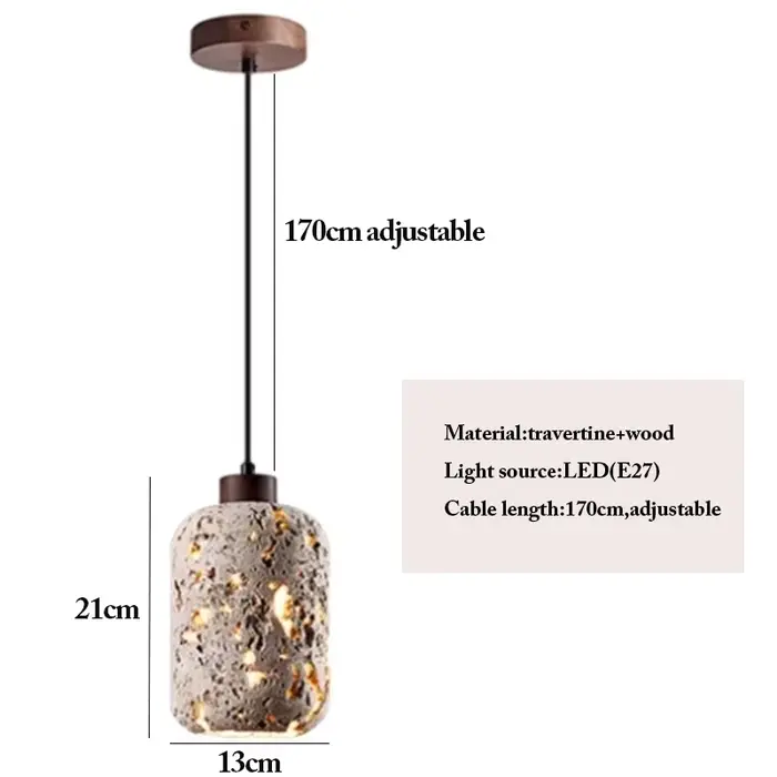 Applique murale moderne en travertin, luminaires suspendus en pierre naturelle, appliques murales LE