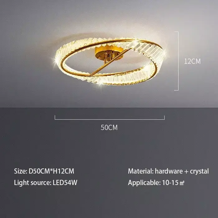 Anneau plafonnier LED moderne design éclairage en cristal pour salon chambre cuisine décoration mais