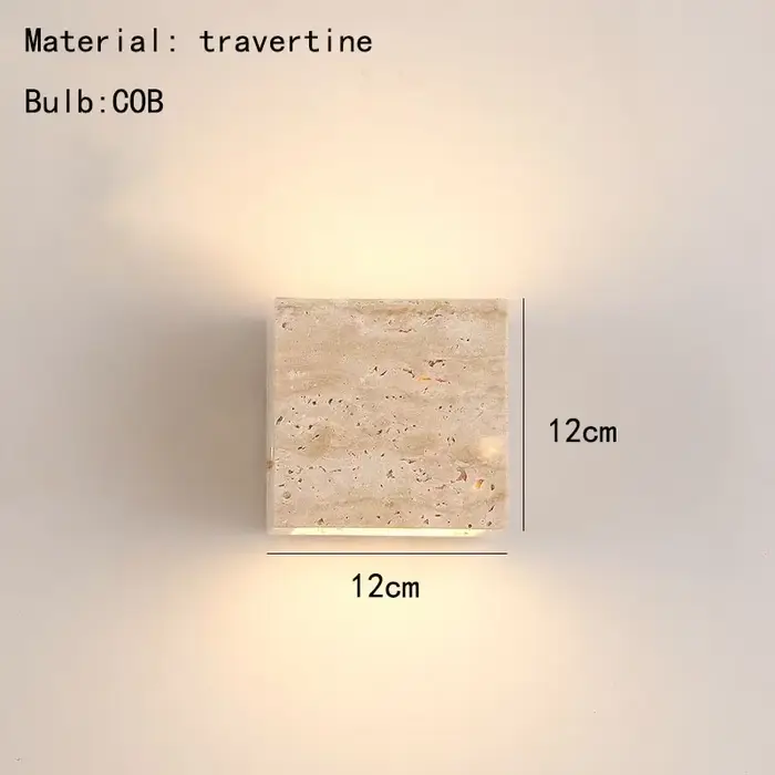 Applique murale LED étanche en pierre travertin, éclairage d'intérieur et d'extérieur pour salon, ch