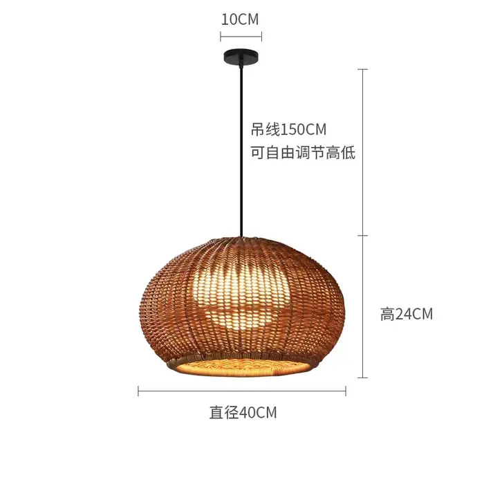 Lampe suspendue d'extérieur rétro, lustre tissé à la main pour Villa, cour, jardin, Restaurant, lamp