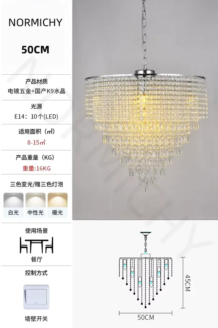 Luminaire suspendu en cristal de luxe pour hôtel, restaurant, mariage, design créatif, ambiance mode