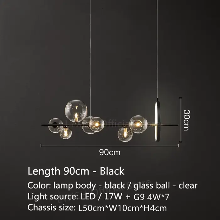 Lustre à bulles de verre fantaisie LED moderne, lampe de salle à manger nordique, éclairage de burea