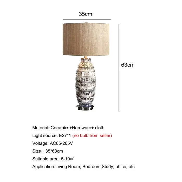 Lumière américaine luxe rétro lampe de bureau en céramique chambre chevet modèle Simple chambre salo