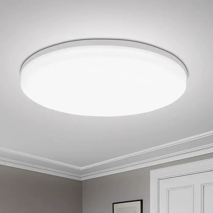 Plafonnier LED rond au design moderne, luminaire décoratif d'intérieur, idéal pour un salon, une cha