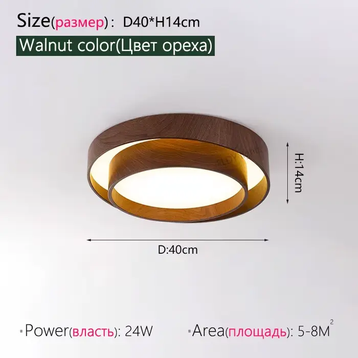Menvix-Plafonnier LED en Bois au Design Nordique, Luminaire Décoratif d'Nik, Idéal pour un Salon, un