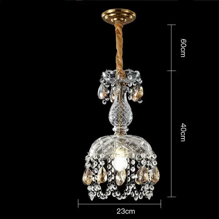 Plafonnier Led suspendu en cristal style rétro américain, luminaire décoratif d'intérieur de luxe, i