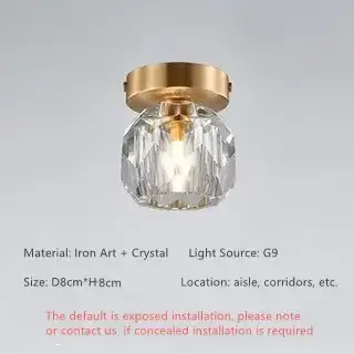 Lumière de luxe porche d'entrée cristal pendentif lustres couloir allée lampe poste moderne minimali