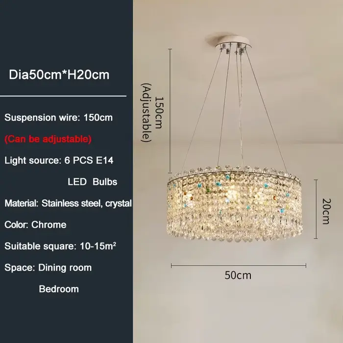 Lustre en cristal de luxe pour salle à manger, lampe suspendue Led pour décoration de maison, nouvea