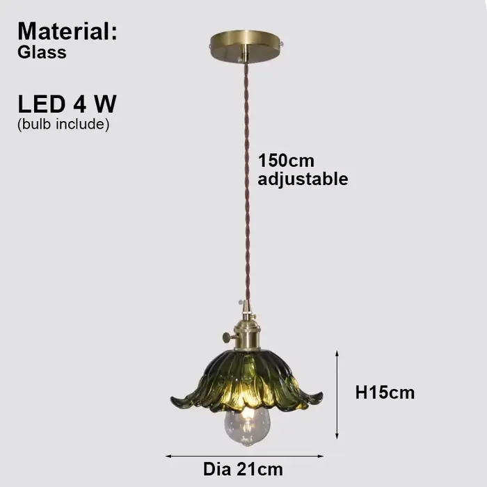 Lustre moderne en verre de Murano vert OZ0313, élégant, fait à la main, lampe principale LED à inten
