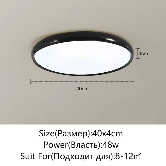 Plafonnier rond moderne à installation en surface, éclairage LED minimaliste pour salon, chambre, cu