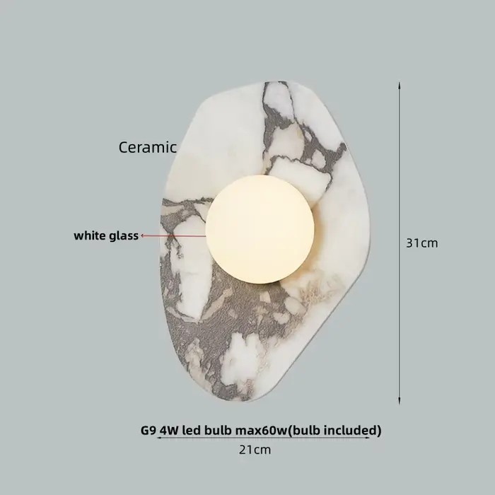 Applique murale LED en céramique et verre blanc IWHD, décoration de chambre à coucher, salle à mange