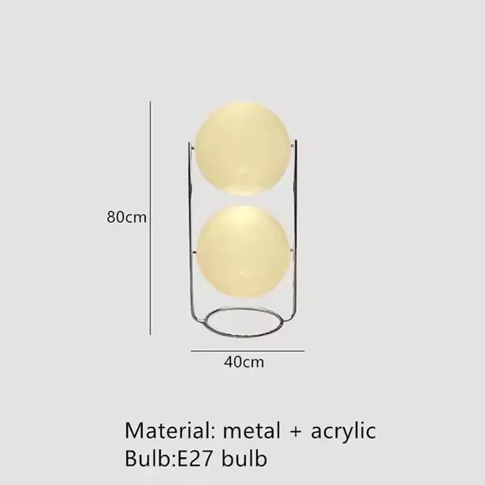Lampe sur pied design nordique moderne, en métal chromé, avec boule en acrylique blanche, luminaire