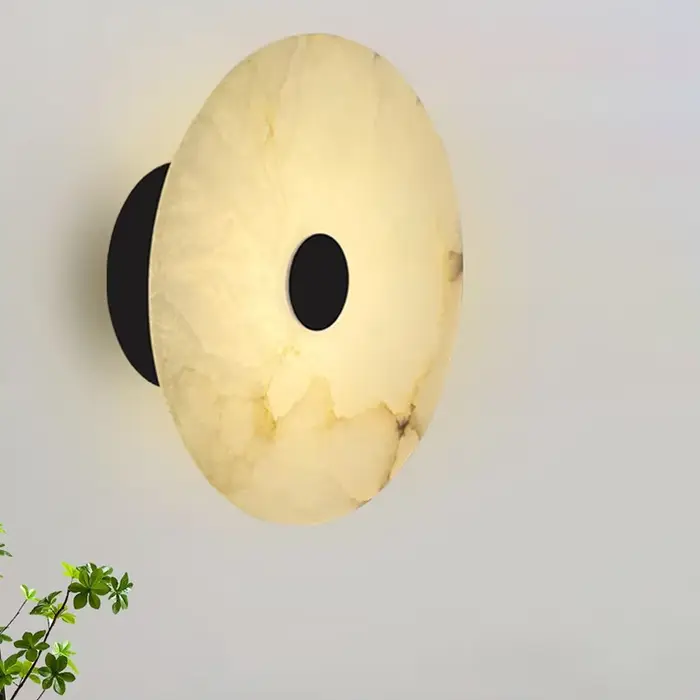 Applique murale LED circulaire design, applique murale moderne en marbre naturel, décoration de pièc