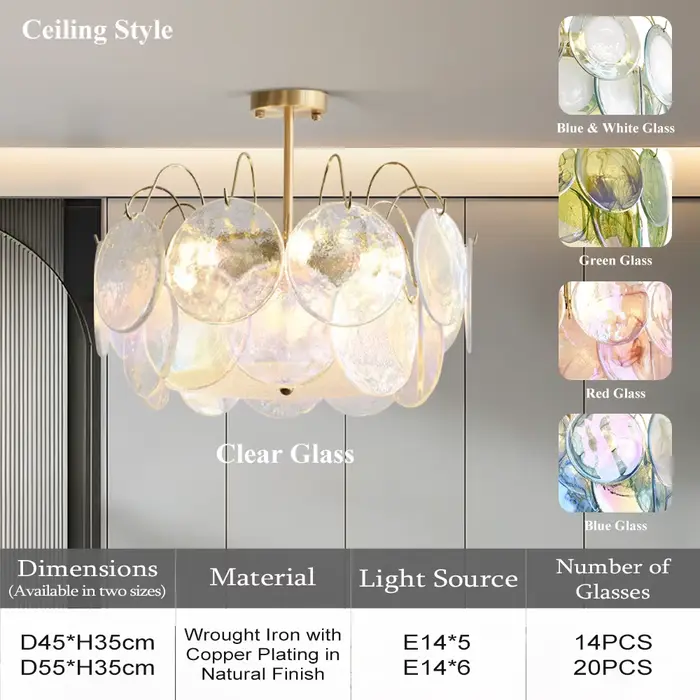 Lustre de luxe en verre de Murano, luminaire de plafond coloré à LED pour salon, magasin, restaurant