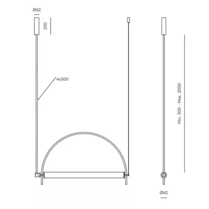 Luminaire suspendu LED créatif de designer italien, style minimaliste, art nordique, éclairage pour