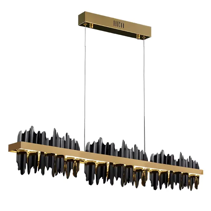 Nouveau lustre moderne pour salle à manger, design iceberg, lampe suspendue LED, luminaires rectangu