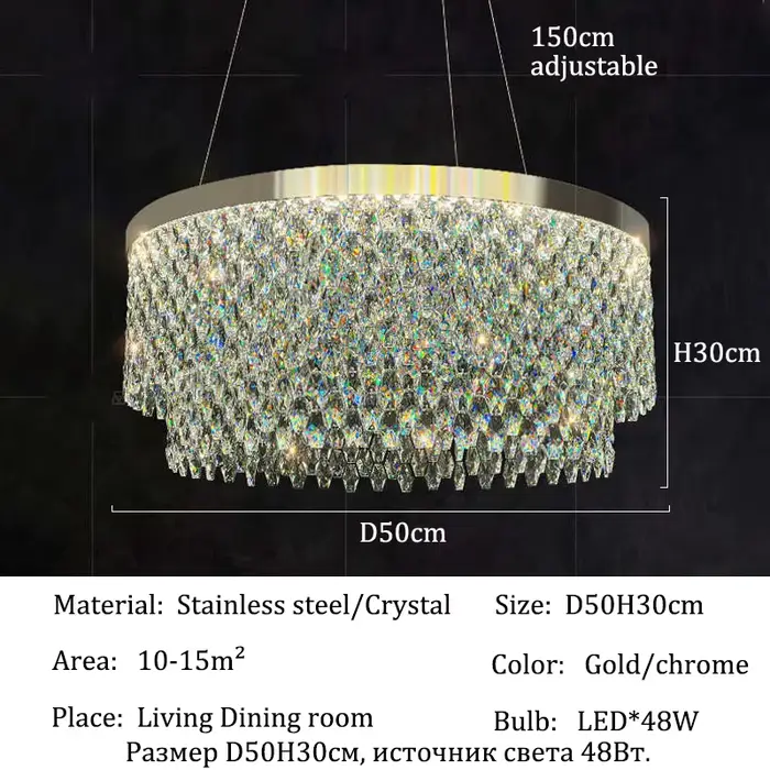 Lustre en cristal de luxe, lampes suspendues au plafond, décoration de la maison, lustres pour salle