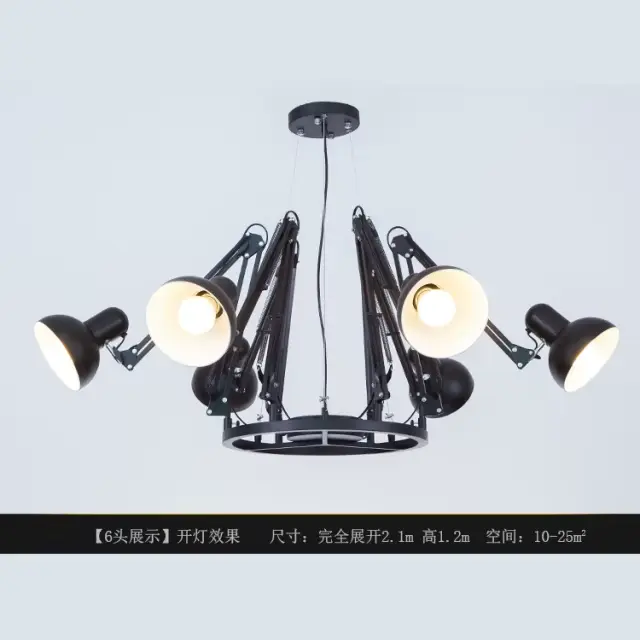 DearIngo-Lustre araignée flexible à bras long, en métal, éclairage d'intérieur, luminaire de plafond