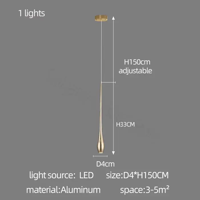 Lustre en or de luxe moderne éclairage Design minimal lampe de salon Restaurant cuisine Led escalier