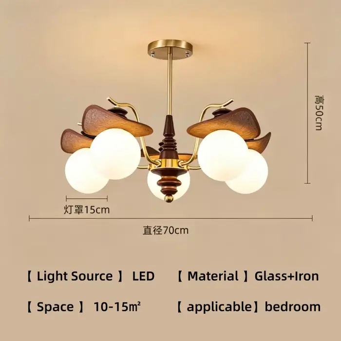Lampe de salon, luminaire suspendu Magic Bean, style antique français, rétro, ambiance haut de gamme