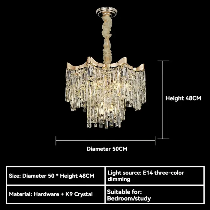 Lustre de salon en cristal de luxe, lumière minimaliste moderne pour Hall, luminaire haut de gamme p
