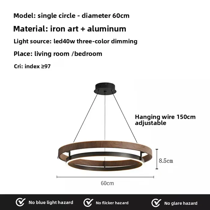 Luminaire suspendu de style italien, lampe de plafond moderne minimaliste pour la salle à manger et