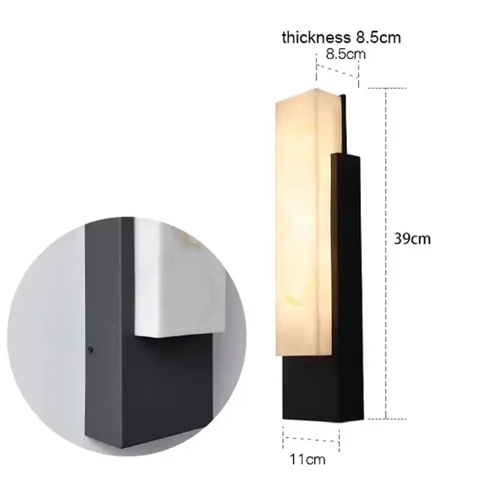Lampe murale extérieure moderne de luxe, étanche, en acier inoxydable, design imitation marbre, pour