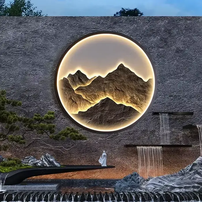 Applique murale moderne de luxe, étanche pour extérieur, style chinois Zen, pour porche, salon, lamp