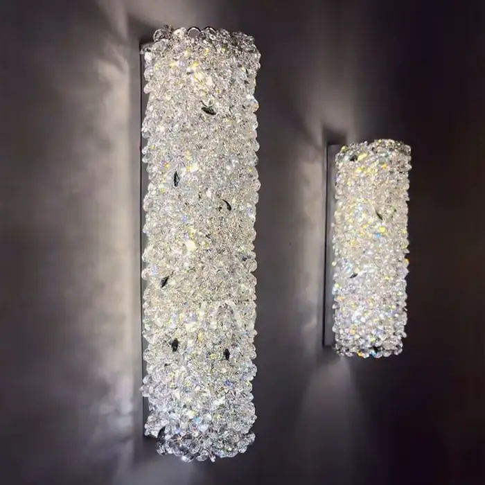 Applique murale en perles de cristal au Design moderne, pour chevet, salle de bains, couloir, allée,