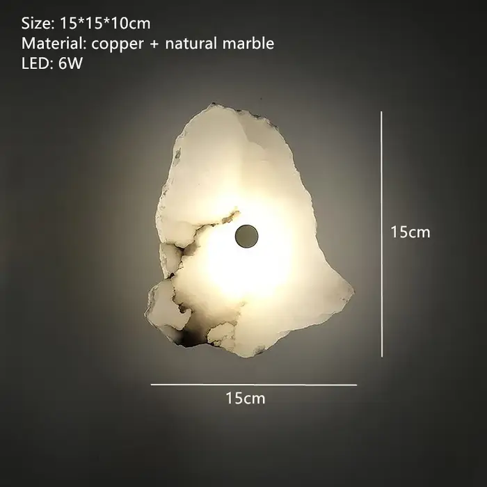 Applique murale en marbre italien, design artistique de luxe, lampe murale créative pour chambre à c