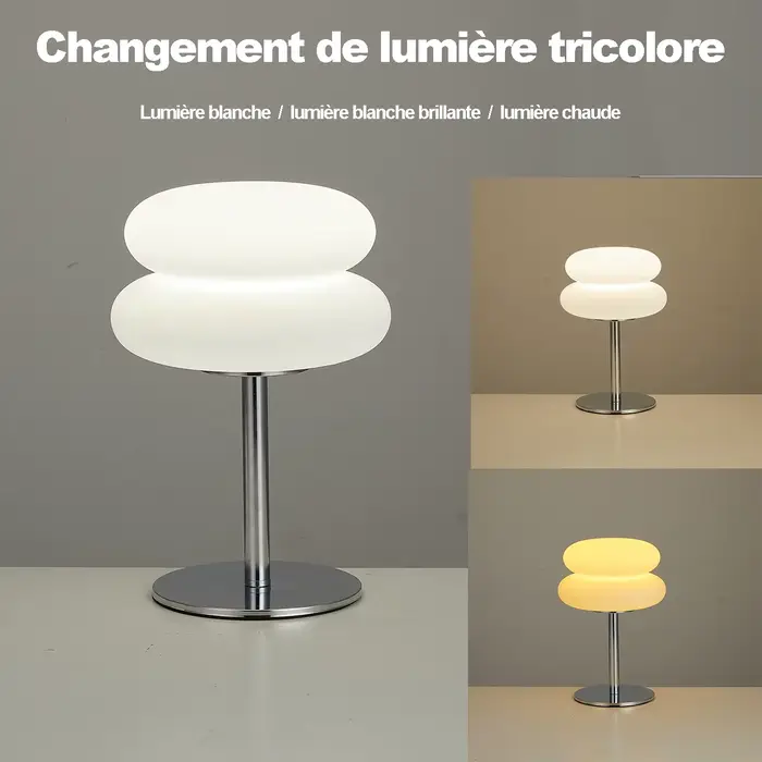 Lampe de table LED en forme de champignon avec prise USB pour chambre à coucher, salon et salle à ma