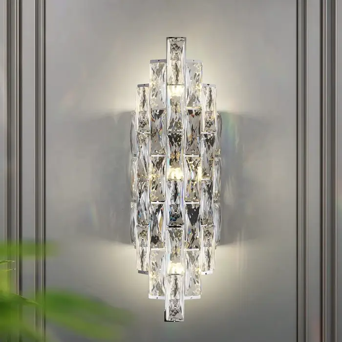 Art moderne appliques murales en cristal lampe Chrome applique murale pour salon chambre couloir che