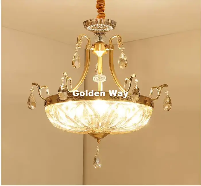 Lampes suspendues en cuivre modernes lampe suspendue D52cm chambre salon pendentif salle à manger LE